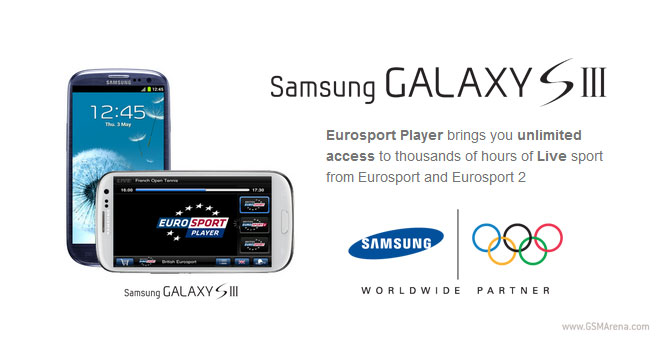 samsung galaxy s iii users received eurosport player for one month free