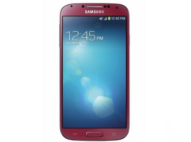 galaxy s4 exclusively available in aurora red color through at&t