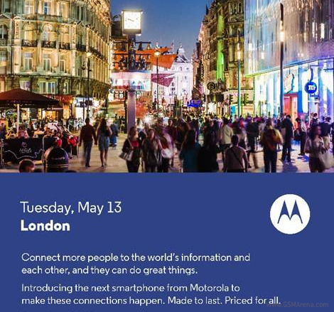 motorola to announce a new device on may 13