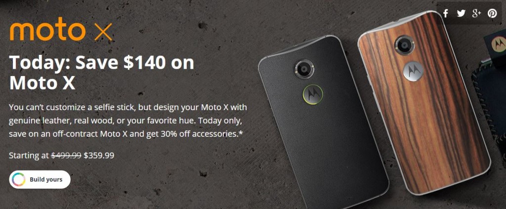 unlocked moto x getting $140 off, today only