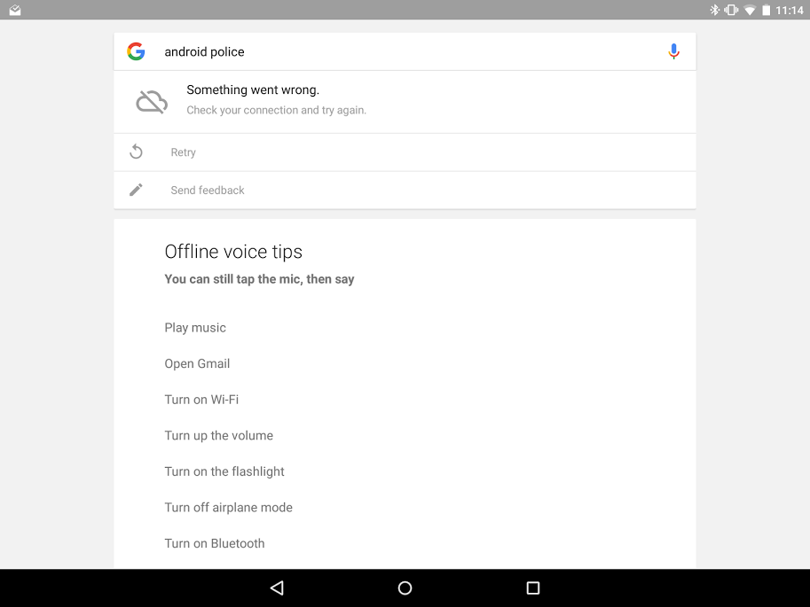 google vocie offline commands