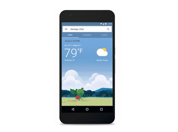 new google weather card