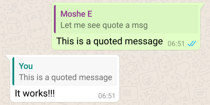 whatapp quote feature