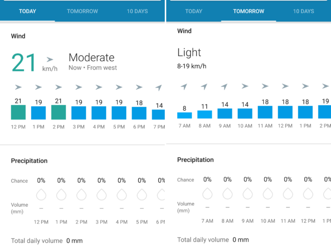 google now weather card update