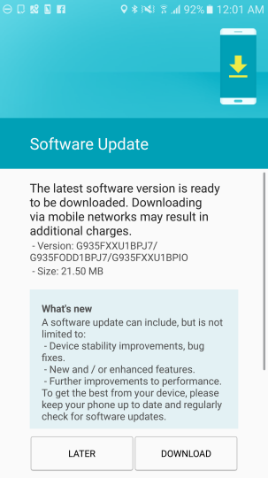 galaxy s7 edge security patch
